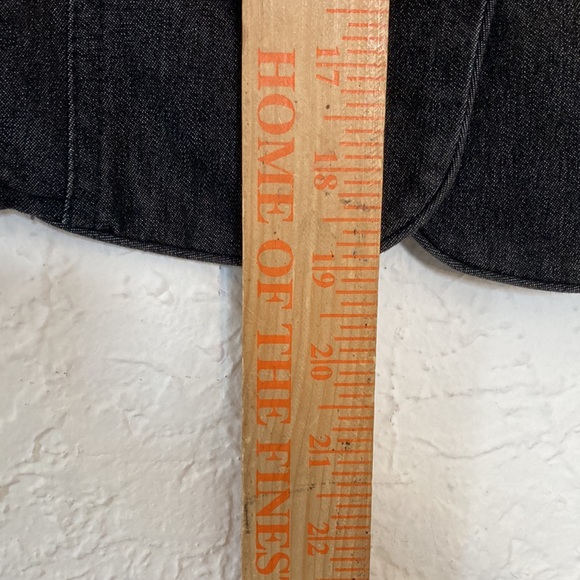 Nicole by Nicole Miller Cropped Jacket Sz 10 Black Stretch Denim Gold Rush - Picture 6 of 9